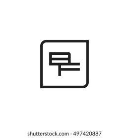 The letter B and F Monogram With Frame Square. Logo Design Template Black