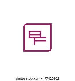 The letter B and F Monogram With Frame Square. Logo Design Template Purple