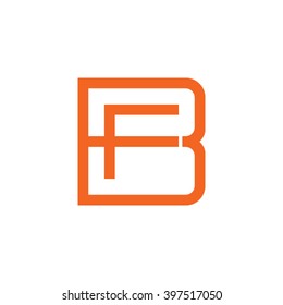 letter B and F monogram square shape logo orange
