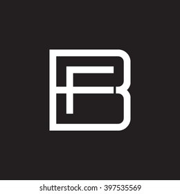 letter B and F monogram square shape logo white black background