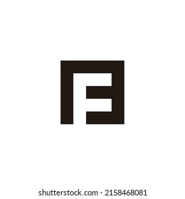 einfaches Logo des Buchstaben B und F des quadratischen Symbols, Vektorgrafik