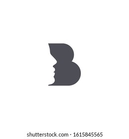 Letter B face logo design simple