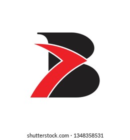 letter b fast arrow simple logo vector