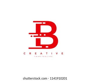 Letter B Fast Speed Element Logo Design
