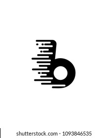 Letter B Fast Speed Logo Isolated White Background