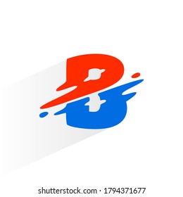 Letter B fast speed logo. Vector two part wave font for technology labels, game headlines, sport posters, etc.