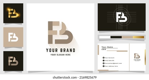 Logo de monograma de letra B o FB con diseño de tarjeta de visita