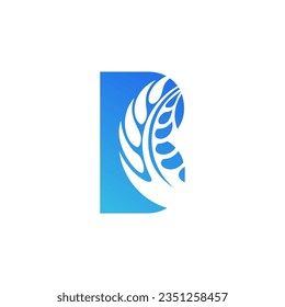 Letter B Feather icon logo vector design