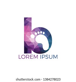 Letter B and feet vector logo design. Foot health icon logo design template. Health care symbol.	