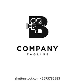 Letter B Film Camera Record Logo Icon Vector