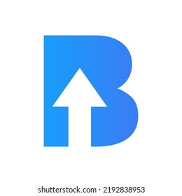 Letter B Financial Logo with Growth Arrow Design. Accounting Element, Financial Investment Symbol Vector Template