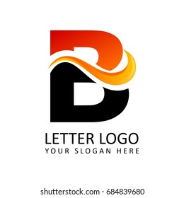 Letter B Fire Logo