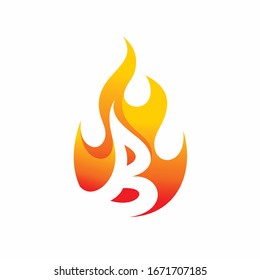 Letter B fire logo design