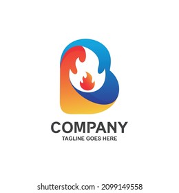 Letra B con diseño de logo contra incendios