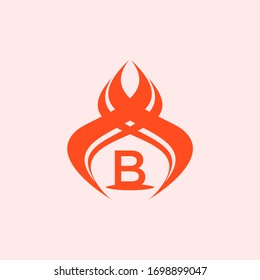 letter b fire logo simpe and clean.