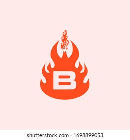 letter b fire logo simpe and clean.