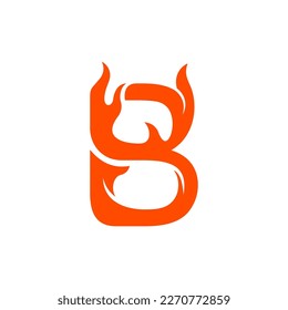 Carta b incendio diseño de logotipo creativo moderno