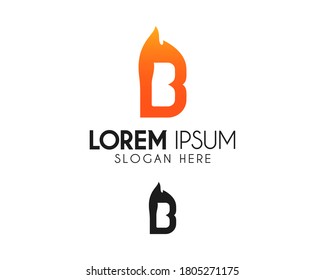 Diseño del logotipo del vector de incendio de la letra B. Concepto de icono de llama. Logo moderno para la identidad empresarial. Elemento de símbolo creativo o plantilla