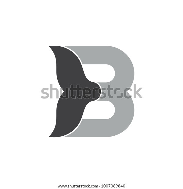 Letter B  Fish Tail  Logo  Vector Stock Vector Royalty Free 