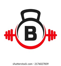 Letter B Fitness Logo Design Sport Stock Vector (Royalty Free ...