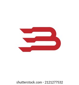 letter b flag logo design. Vector art Illustration