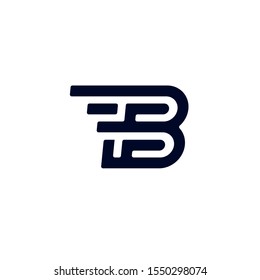 Letter B and Flash Style Line Icon Design