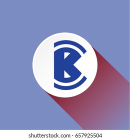 letter B flat shadow logo template