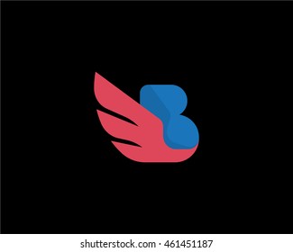 letter b in flat style, vector logo in a modern style.