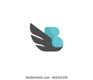 letter b in flat style, vector logo in a modern style.