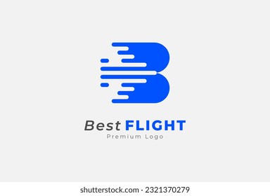 Letter B Flight Logo, letter B with plane combination, usable for aviation business and company logos
