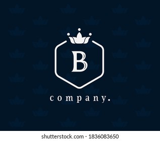 Letter B floral and crown logo. Graceful icon template. Royal style calligraphic beautiful logo. Vintage emblem for book design, brand name, business card, Restaurant, Boutique, Hotel, Wedding. Vector