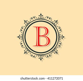 Letter B Floral monogram.
