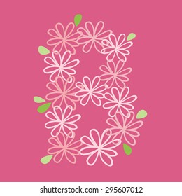 Letter B flower font vector graphic