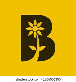 Letter B Flower Logo Vector