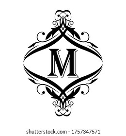 ornamento floral de la letra B. Logo del vector. Alfabeto monograma. Hermosas letras florales de mayúsculas
