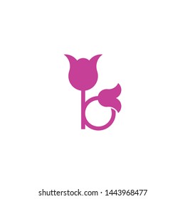 letter b flower shape beauty logo vector