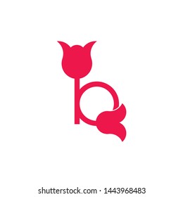 letter b flower shape beauty logo vector