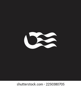 letter b  fly wind flag ribbon logo vector  