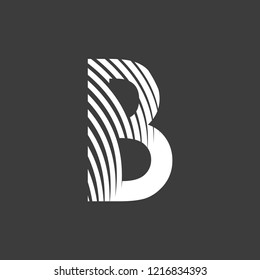 letter B font typography art deco 20s on gray background editable vector