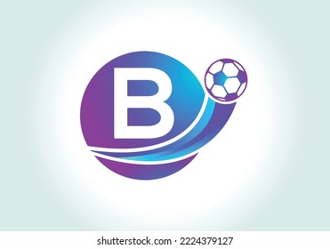 Letter B Football Logo Design Vector Template. Football Club Symbol. business, and company identity.