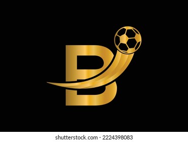 Letter B Football Logo Design Vector Template. Football Club Symbol. business, and company identity.