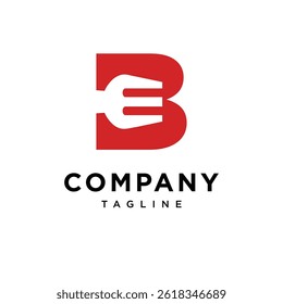 Letter B Fork Logo Icon Vector