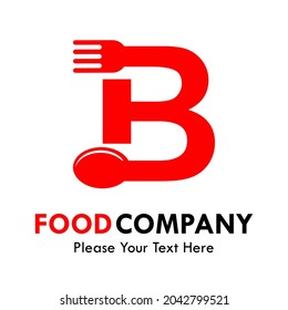 Letter b with fork and spoon logo template illustration