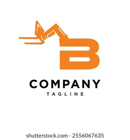 Letter B Forklift Logo Icon Vector