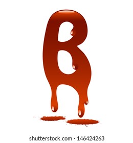 letter B in the form of current liquid paint