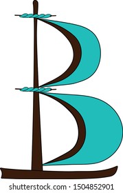 letter B in the form of a sail