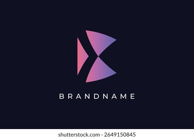 Letra B com ícone de frente modelo de vetor de design de logotipo.