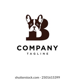Letter B Frenchie Dog logo icon vector