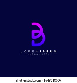 letter B full color vector design logo