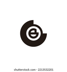Letra B en G, símbolo geométrico circular simple vector de logotipo